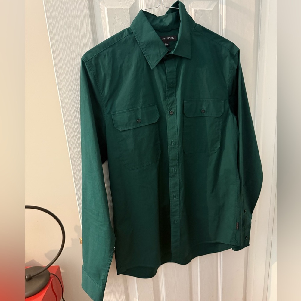 Michael Kors Forest Green Slim Shirt